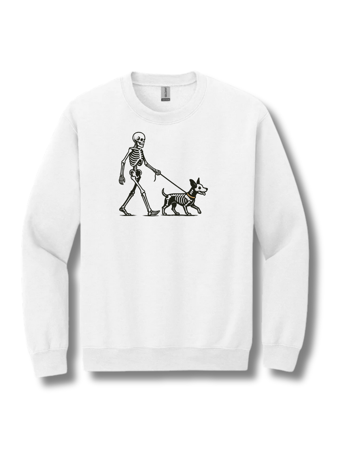 Skeleton Walking Dog Halloween Sweatshirt