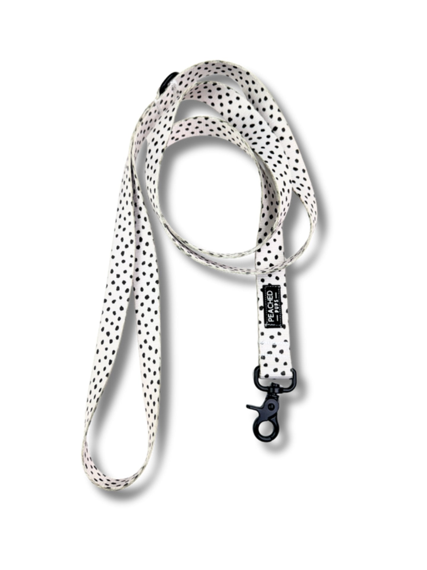 Beige Polka Dot Dog Leash | Customizable Cream + Black Spotted 