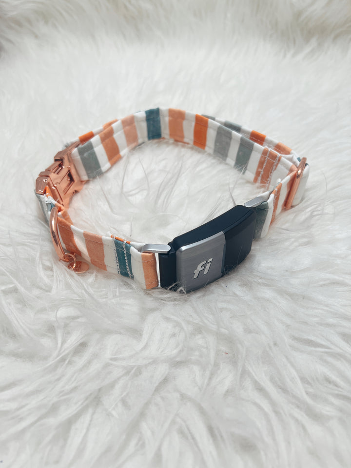 Fall Stripes Pastel Fi Compatible Collar