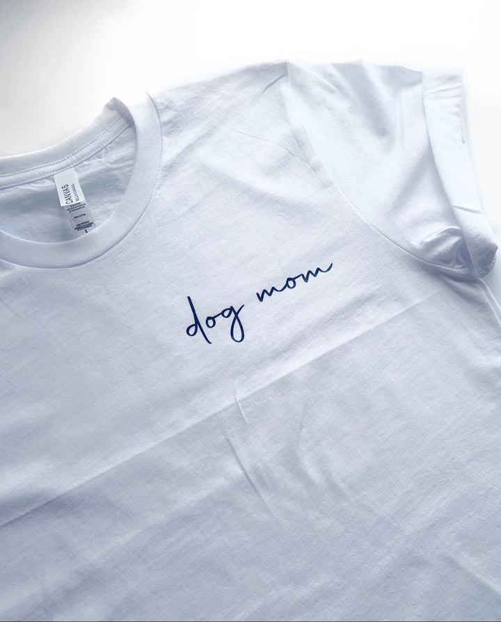 Dog Mom Cursive Corner Tee