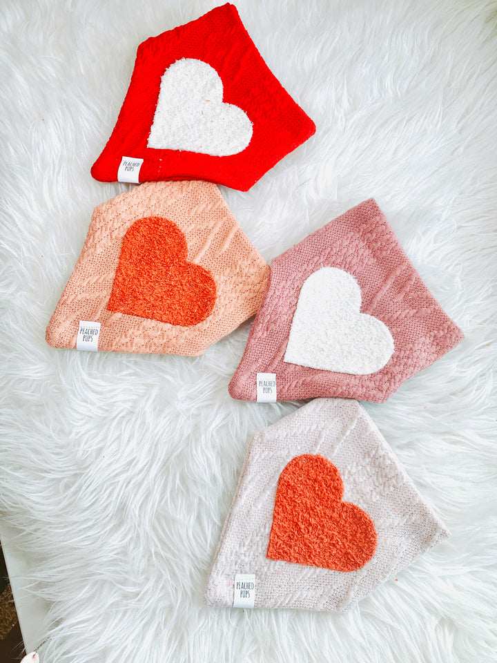 Fuzzy Hearts Dog Bandana