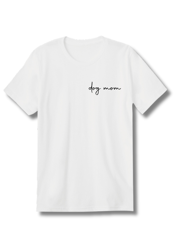 Dog Mom Cursive Corner Tee