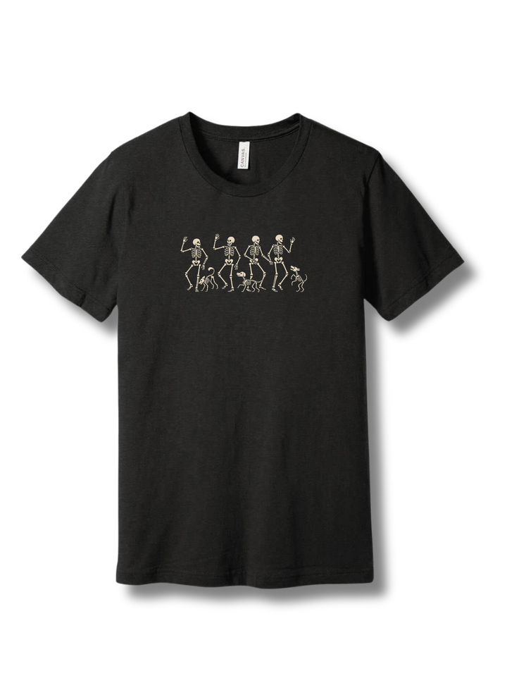 Dancing Skeletons with Dogs Halloween T-Shirt