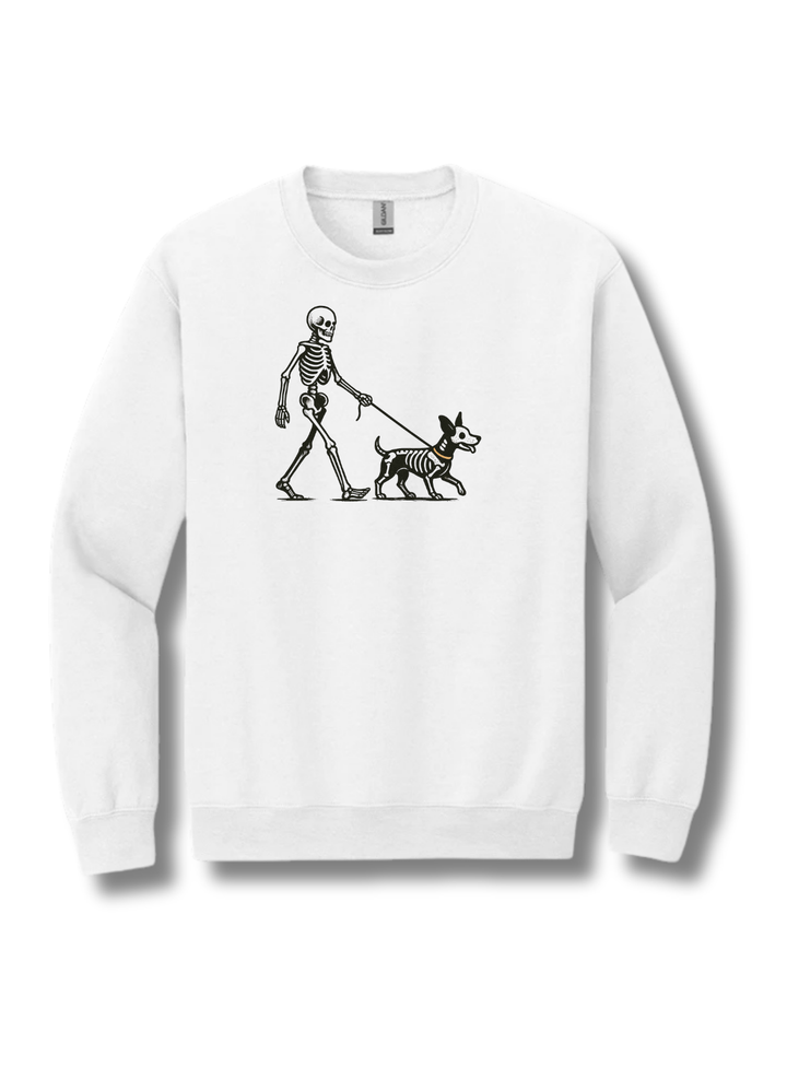 Skeleton Walking Dog Halloween Sweatshirt