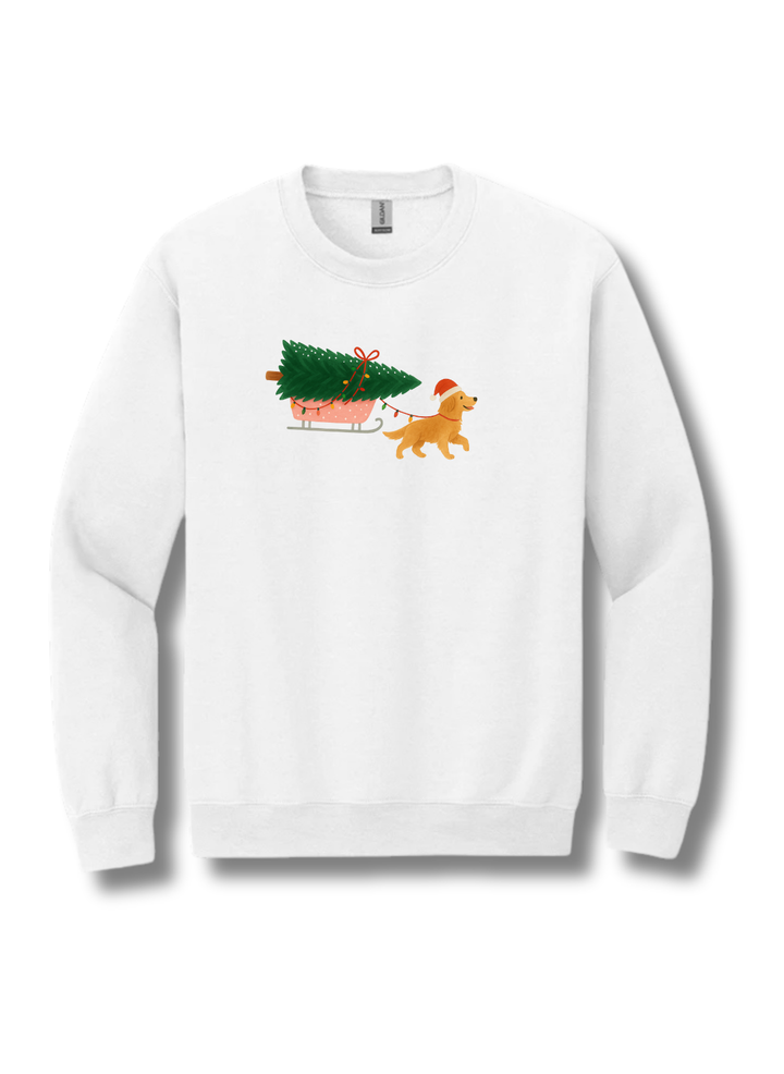 “Golden Retriever Tree Hauler” Christmas Sweatshirt