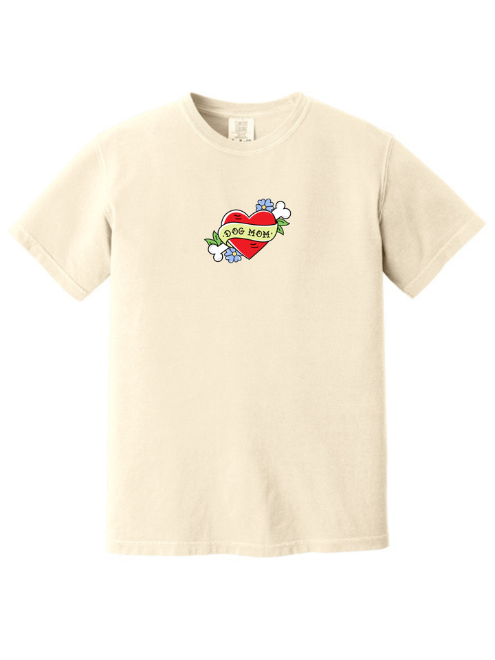 Dog Mom Heart Comfort Colors T-Shirt