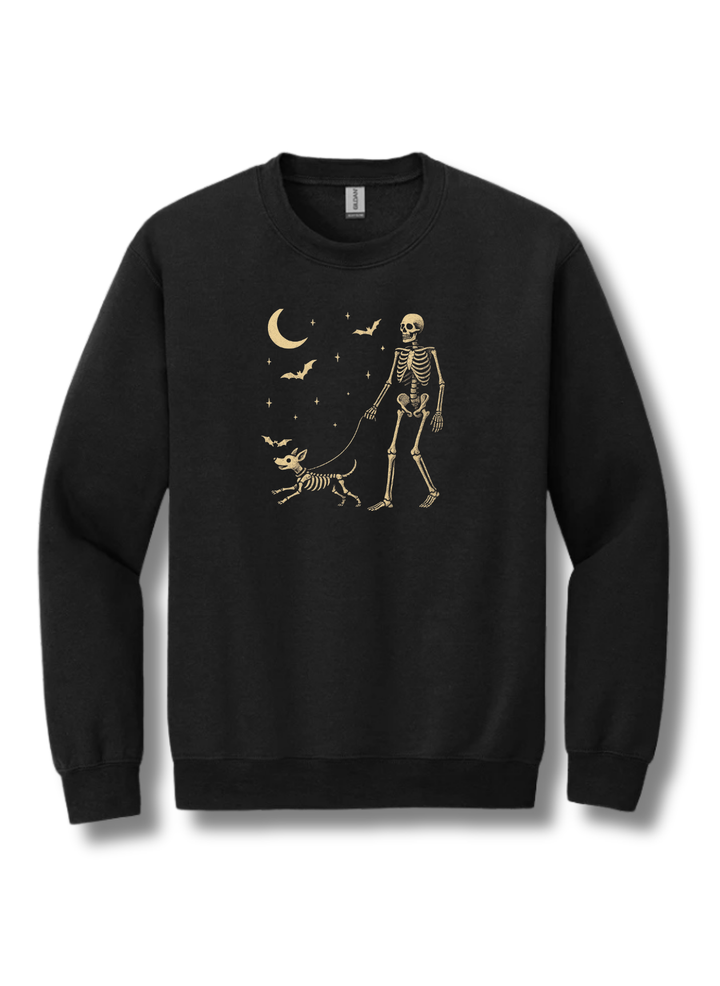 Skeleton Walking Dog Sweatshirt