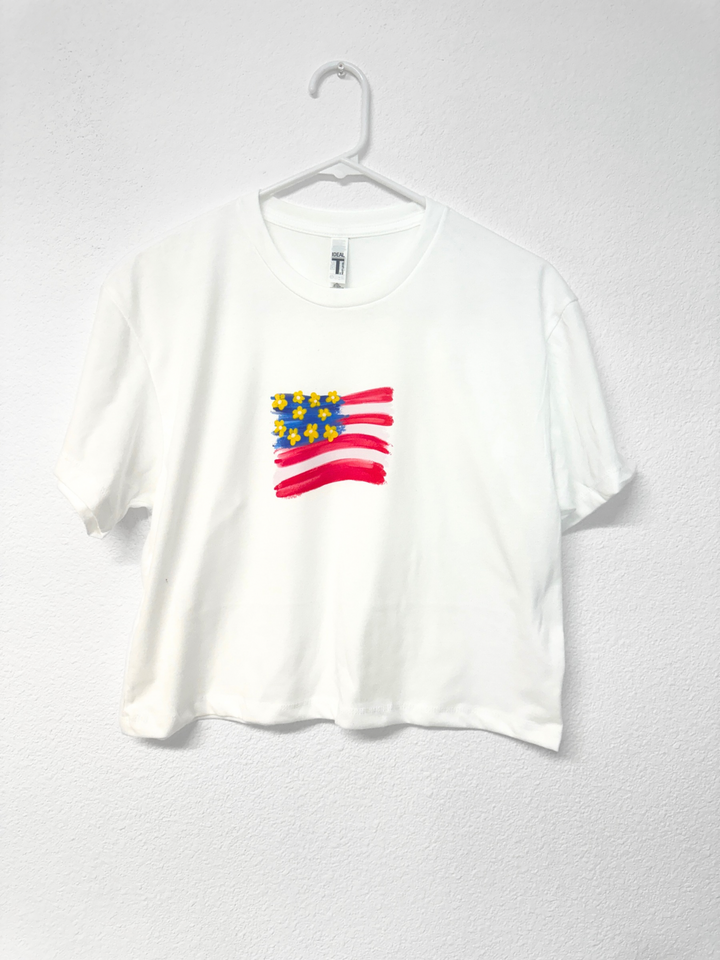 American Flag Crop Top