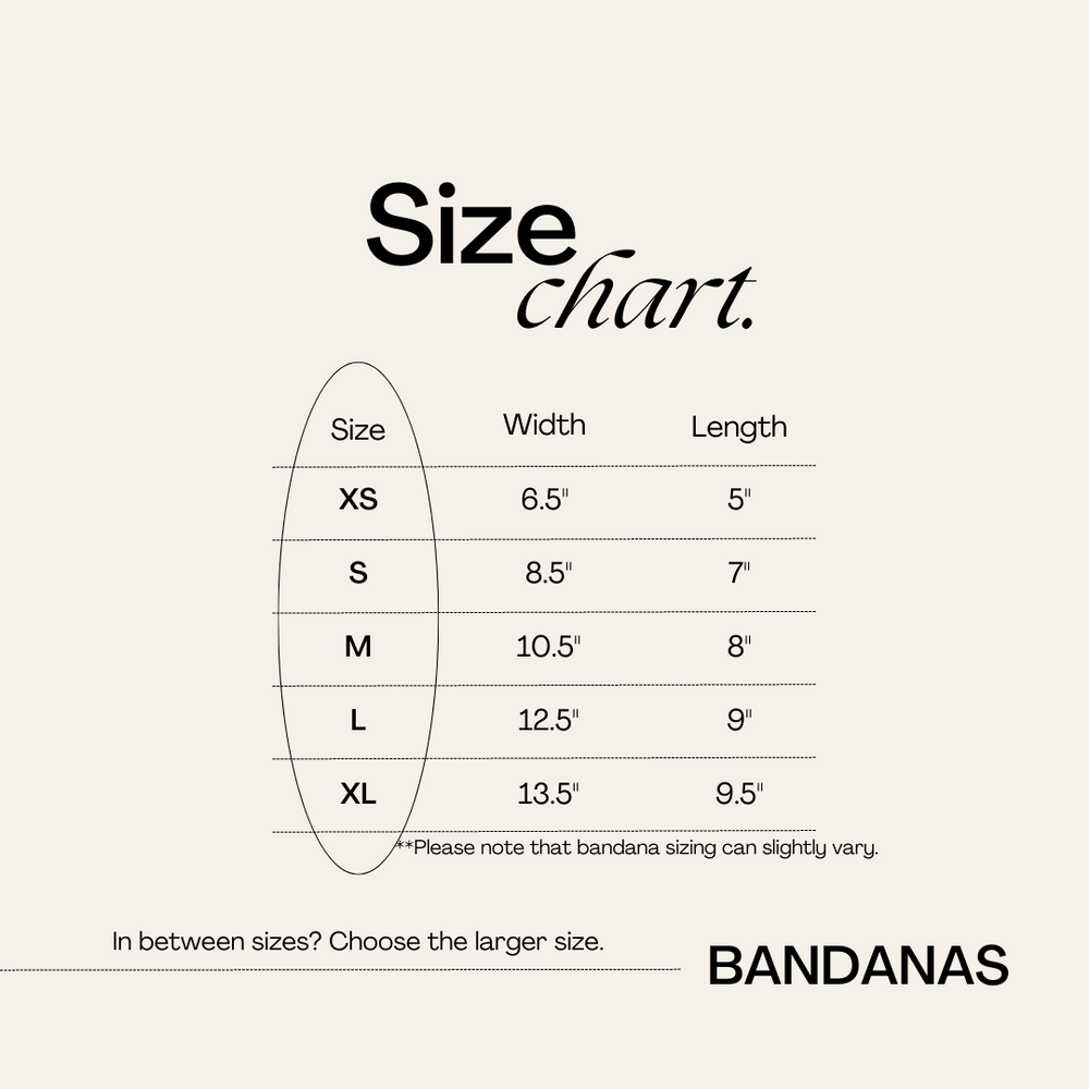 Bandana Size Chart