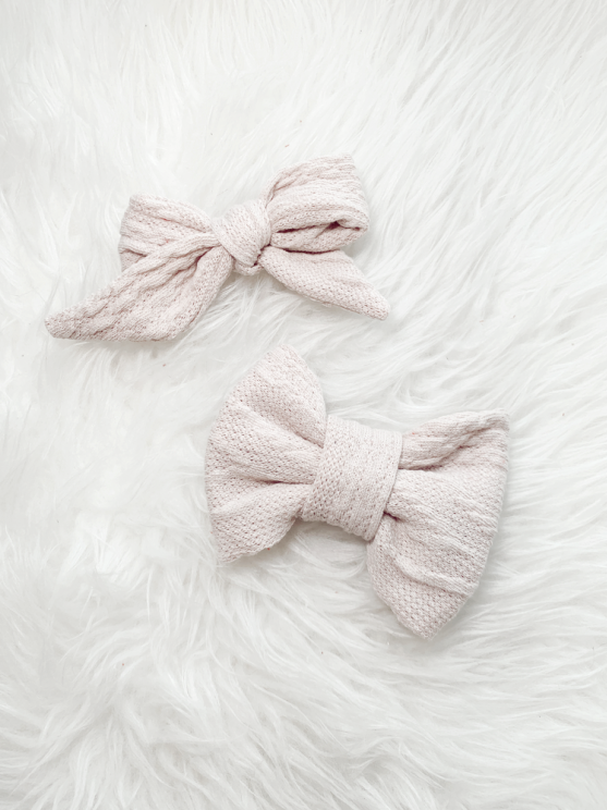 Taupe Sweater Bow