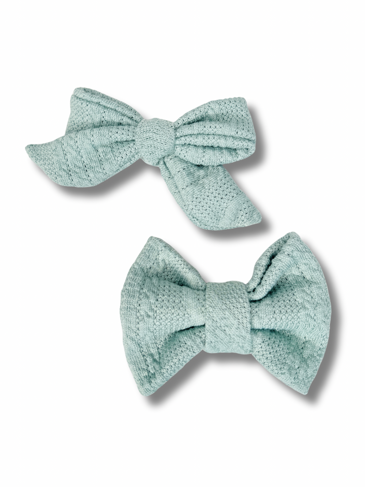 Sage Green Sweater Dog Bow