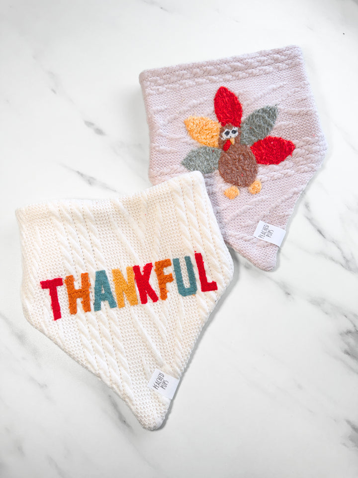 "Thankful" Sweater Dog Bandana