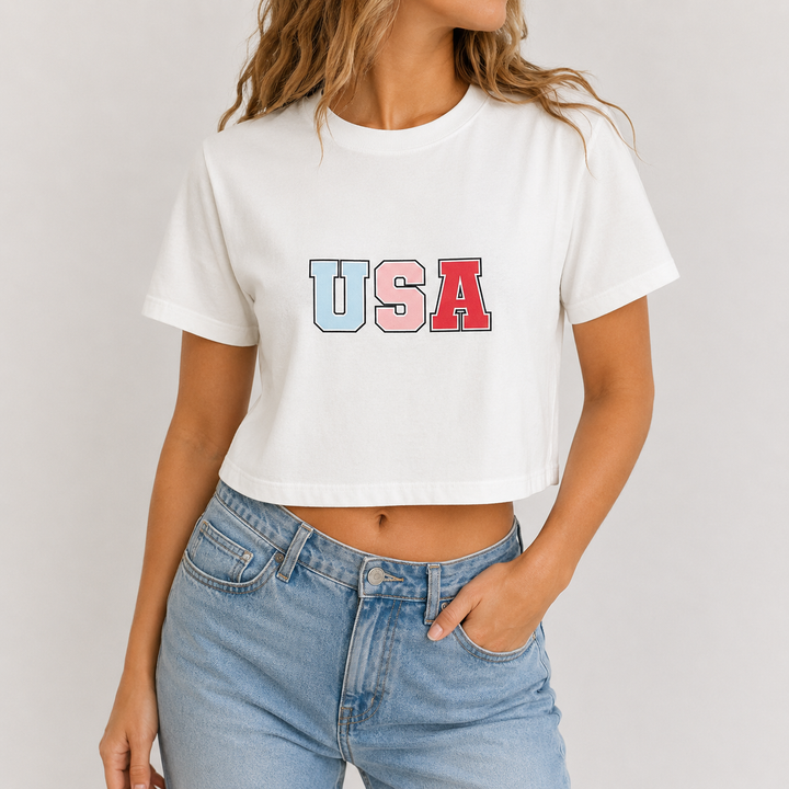 Patriotic USA Crop Top