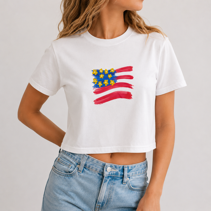 American Flag Crop Top